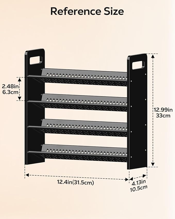 Nieifi Black Spice Rack Rustproof,without Seasoning Jars,4-Tier ABS Plastic Spice Rack Organizer for Countertop and Cabinet,Thickened Corrosion-Resistant-Tiered Spice Rack Kitchen Accessories