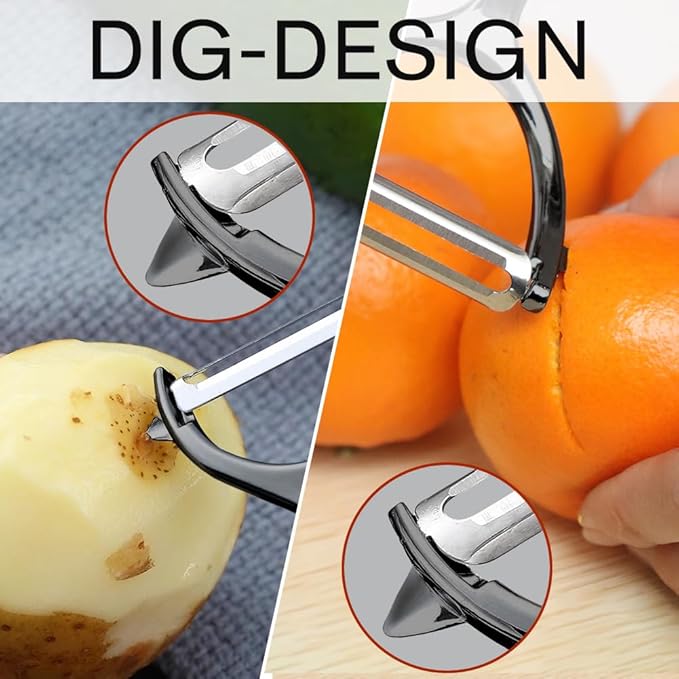 Potatoe peelers for Kitchen, Y shaped peeler for Vegetables, Fruits, Vegetable with Ergonomic Grip, 1 Pack, Black