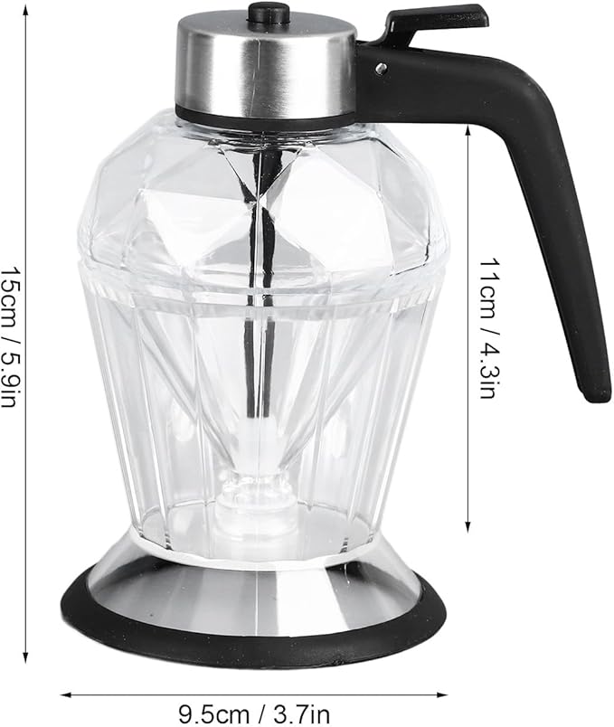 Glass Honey Syrup Dispenser with Stand Shape for Tea and Pancakes