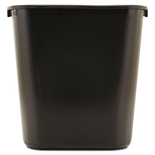 Rubbermaid Commercial Products Resin Wastebasket/Trash Can, 7-Gallon/28-Quart, Black, Plastic, for Bedroom/Bathroom/Office, Fits Under Desk/Sink/Cabinet