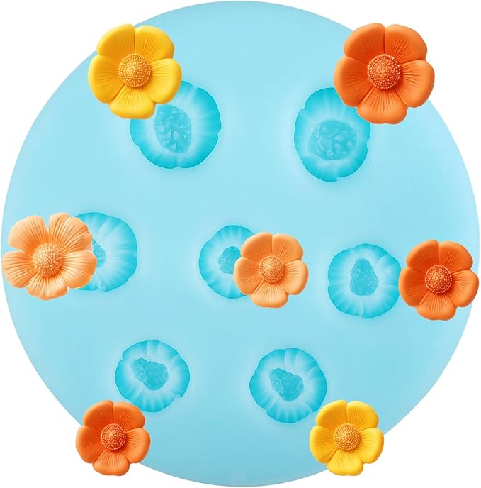 Flower Fondant Molds Plum Blossom Cake Decoration Silicone Mold for Cupcake Topper Chocolate Candy Gum Paste Polymer Clay