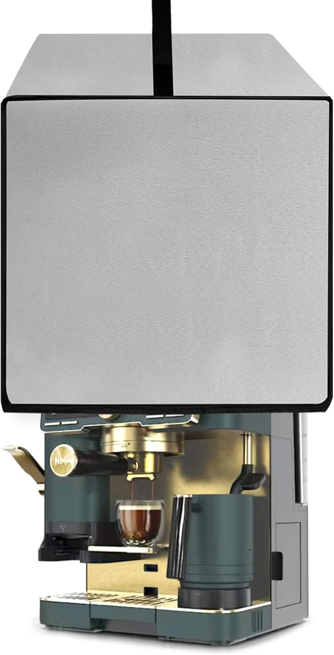 Espresso Machine Dust Cover for Ninja Luxe Café Pro Series ES701/ES601CY/ES601GM Drip Coffee Maker, Luxe Café Machine Lid,Heavy Duty Waterproof Antistatic Nylon Covers Case (Silver)