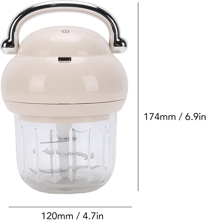 banapoy Electric Garlic Chopper, 21000 RPM Portable Veggie Chopper Garlic Onion Grinder Masher, Cordless Mini Baby Food Processor, for Ginger, Chili, Fruit, 350ML