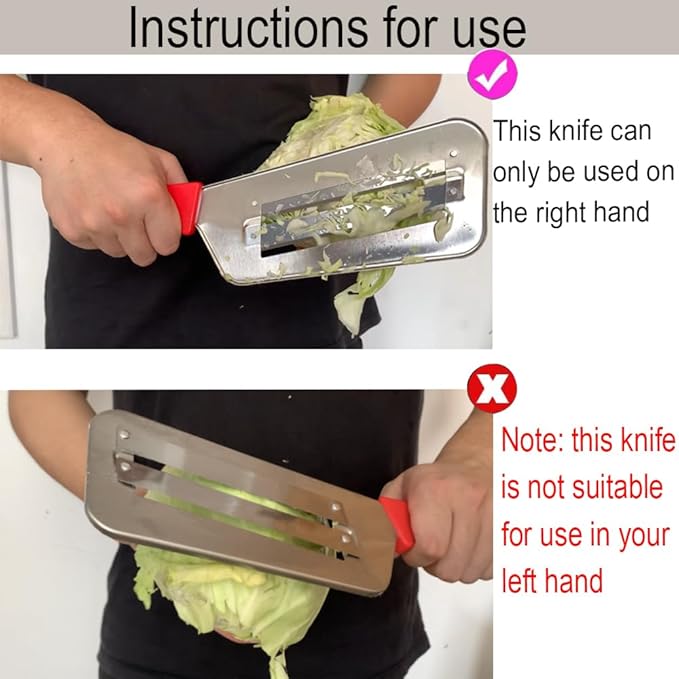 YukaBa Cabbage Kitchen Knife Slicer Chopper Shredder Sauerkraut Cutter Coleslaw Grater (Black)