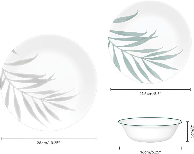 Corelle Dinner Plate, Solar Print, 12 pc Set