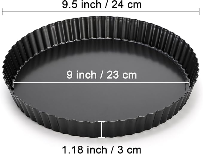 Tosnail 2 Pack 9 Inch Non-Stick Quiche Pan, Fruit Tart Pie Pan with Removable Loose Bottom