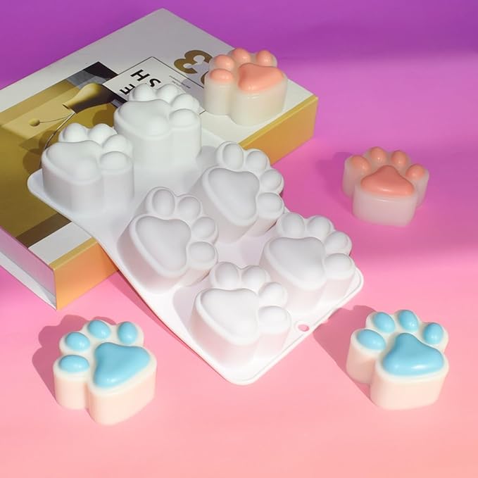Silicone Chocolate Molds 3D Cat Paw, Non-Stick Silicone Mold for Creating Individual Portions Mousse Cake, Pastry, Chocolate, Ideal for Professional-Looking Dessert (E_ Cat Paw)