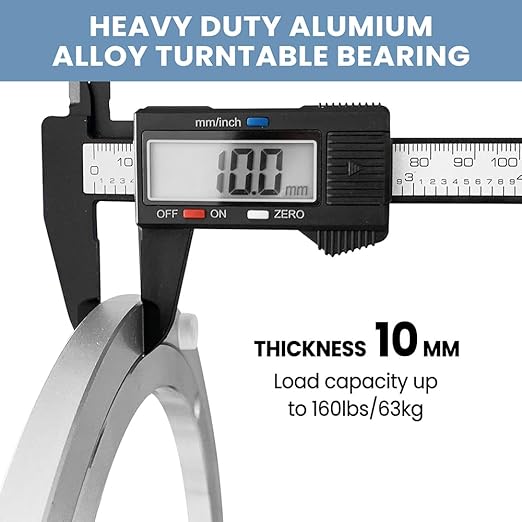 10" Lazy Susan Aluminium Turntable Bearing, Heavy Duty Swivel Turntable Rotating Bearing Hardware for Dinner BBQ, 10"