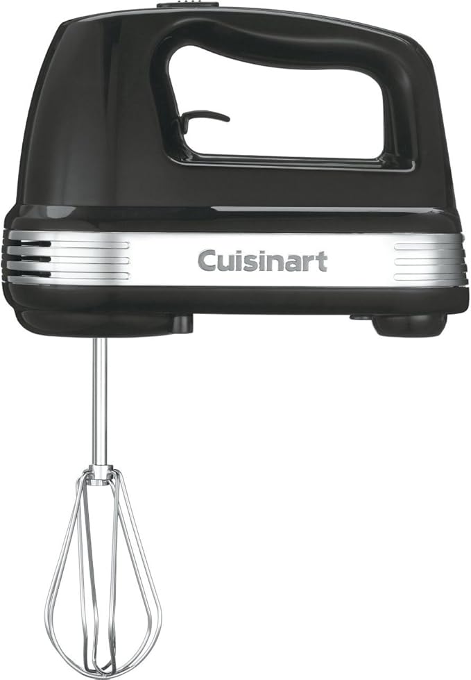 Cuisinart Power Advantage 5-Speed Hand Mixer, 220W-Motor Hand Blender Electric Mixer with 5 Speed Settings, Extra-Long Dishwasher-Safe Beaters, 60-Inch Swivel Cord, HM-50BK, Black
