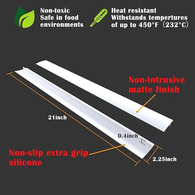 Silicone Stove Counter Gap Cover Kitchen Counter Gap Filler Transparent 21" Long Gap Filler Sealing Spills between Kitchen Appliances Washing Machine and Stovetop, Set of 2 (Clear)