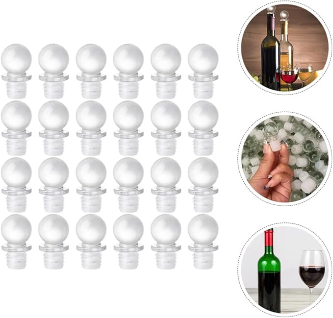 UPKOCH 24pcs Glass Stoppers for Wine Perfume Convenient Sealing Caps Portable Versatile Design Great for Home Decor Freshness Maintenance for Bottles