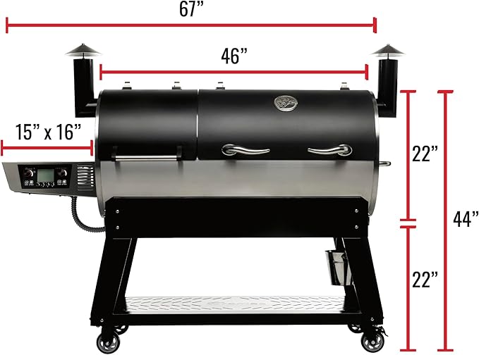 recteq DualFire 1200 Wood Pellet Smoker Grill, Wi-Fi Electric Pellet Grills, Dual Chambers for Hot and Fast + Low and Slow Cooking, DualFire 1200 + BBQ Master Bundle