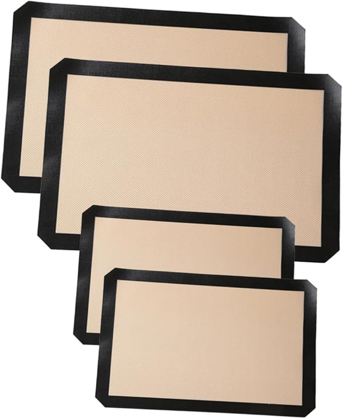 4pcs Silicone Baking Mats Non Stick Heat Resistant Pastry Mats for Oven Use Easy to Clean and Reusable Baking Pads Includes