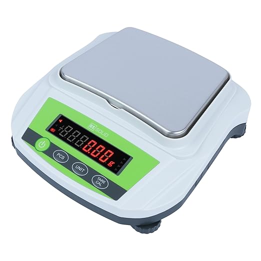 U.S. Solid Precision Balance, 3000g/6.6lb x 0.01g Analytical Digital Lab Scale, 6.2" x 5" Rectangular Pan, Piece Counting, g/ct/oz/lb, 100-240V AC & 4xDC 1.5V Battery, Kitchen, Jewelry, Scientific Use