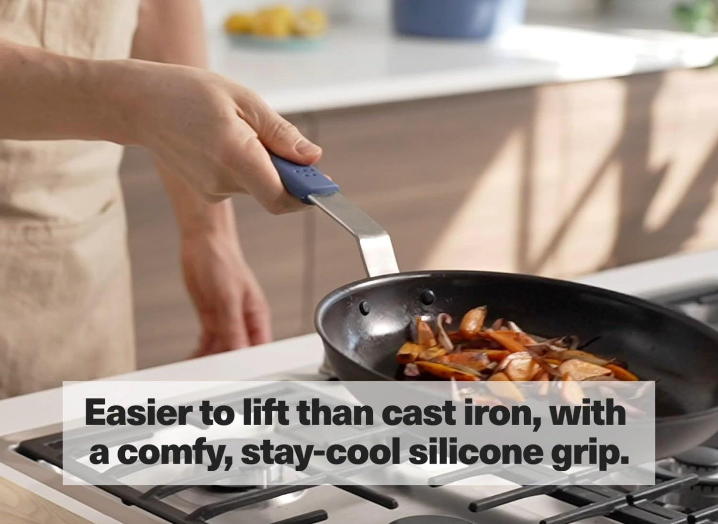 Misen 12 Inch Pre-Seasoned Carbon Steel Fry Pan – Lightweight, Even Heating, Heat Retention – Oven Safe to 500°F – Ideal for Searing, Sautéing, and Frying – Versatile Durable, Easy to Clean