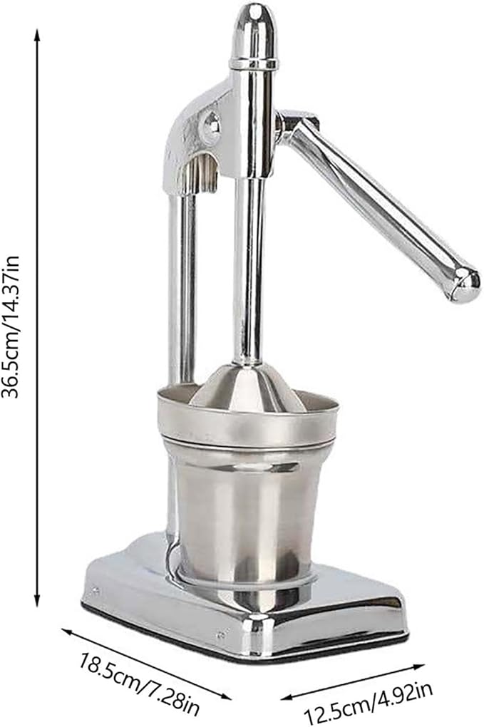 Stainless Steel Lemon Juicer, Heavy Duty Manual Orange Press Squeezer with Easy Clean Design, Handheld Citrus Juicer for Lime, Lemonade, Countertop Use (Red)