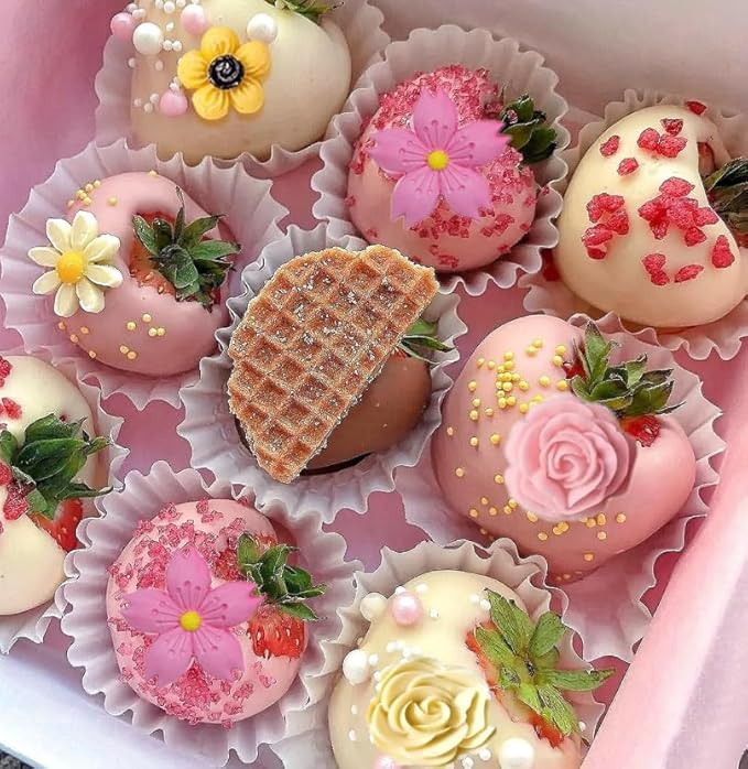 Flower Silicone Molds,9pcs Rose Leaf Daisy Sunflower Chrysanthemum Small Flowers Fondant Molds Polymer Clay Mould Candy Chocolate Molds for Cupcake Cake Pop Puck Decoration DIY Crafts
