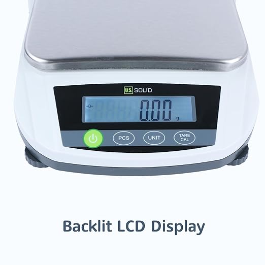 U.S. Solid Digital Lab Scale 5000g x 0.01g Precision Analytical Balance Kitchen Jewelry Scientific Weighing - LCD Display
