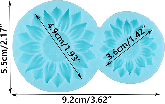 Sunflower Silicone Molds 3D Flower Fondant Mold for Cake Decorating Cupcake Topper Chocolate Candy Gum Paste Polymer Clay