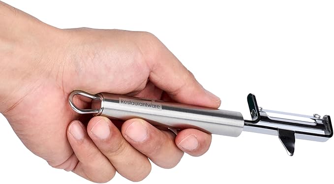 Restaurantware-German Standard 7.4 Inch Potato Peeler With Potato Eye Remover, 1 Swivel Vegetable Peeler - Sharp Blade, Ergonomic Handle, Stainless Steel, Dishwashable, For Carrot, Or, More