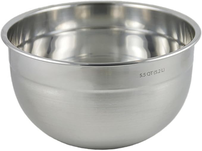 Tovolo Large Stainless Steel Mixing Bowl 5 Quart Metal Mixing Bowl for Baking Kitchen Prep with Easy Pour Rounded Lip, Dishwasher Safe Deep Metal Bowl Design for Salads, Popcorn, Kneading Bread Dough