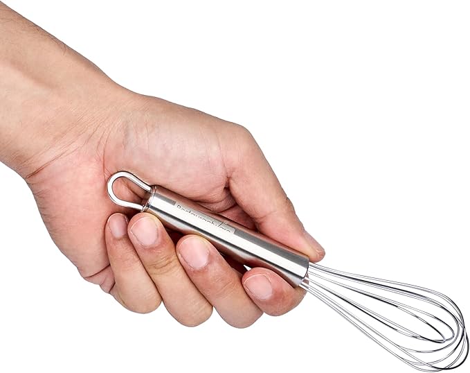 Restaurantware-German Standard 7.3 Inch French Whisk, 1 Dishwashable Kitchen Wire Whisk - Ergonomic Handle, Durable, Stainless Steel French Whip, For Blending, Stirring, Mixing Of Ingredients
