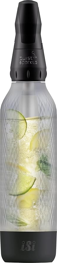 iSi North America Twist'n Sparkle Virtuoso 6 iSi Soda Chargers Included - Onyx