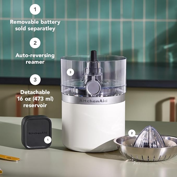 KitchenAid Go Cordless Citrus Juicer - battery sold separately, KCJR160, Porcelain White
