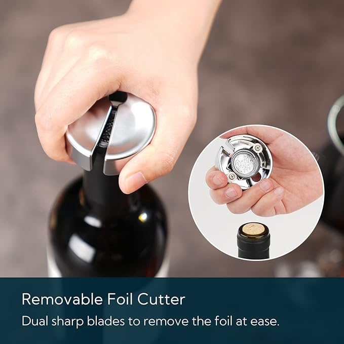 KITCHENDAO Rechargeable Electric Wine Aerator Dispenser and Luxury 3 in 1 Wine Opener with Foil Cutter