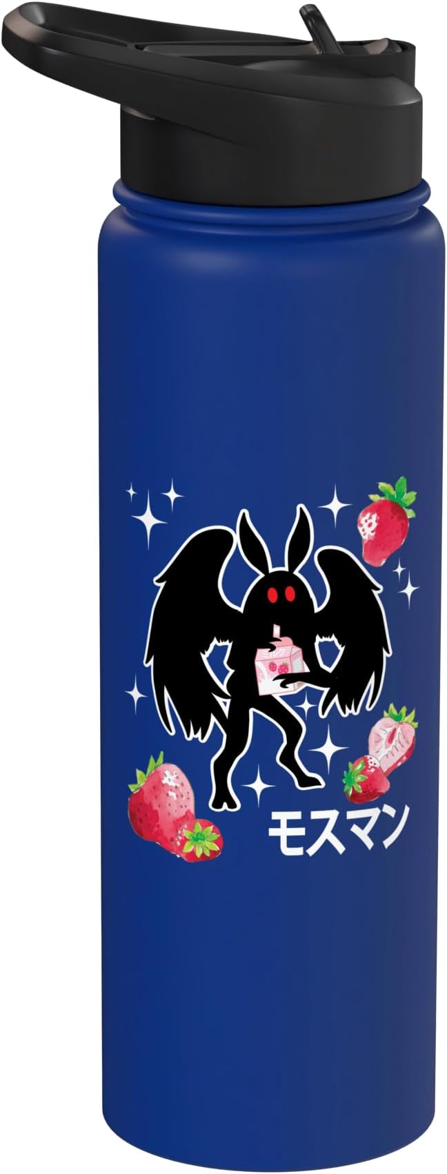Mothman Kawaii Strawberry Milk Shake Carton Stainless Steel Insulated Water Bottle