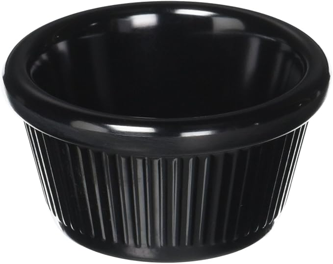 Winco Fluted Ramekins, 2-Ounce, Black