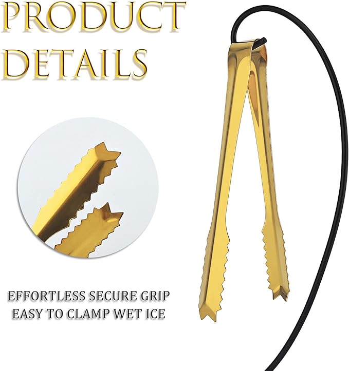 6 Pcs Ice Tongs Stainless Steel 6 Inch with Serrated Teeth Durable Serving Metal Tongs for Kitchen, BBQ, Buffet & Party Secure Grip Mini Tongs for Ice Cubes, Sugar, Salad，Appetizers