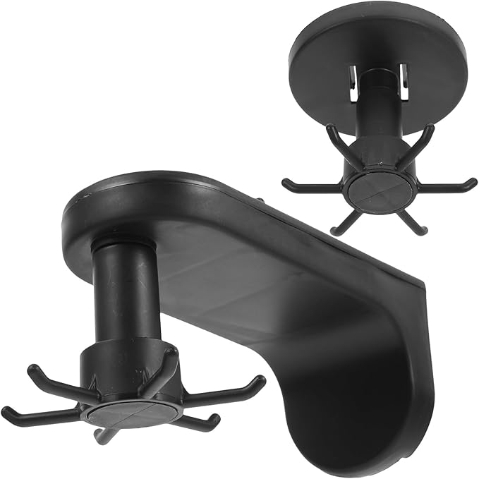 UPKOCH 2pcs Rotatable 6-Claw Nailless Kitchen Utensil Hooks Wall-Mounted and Suction Cup Storage Organizer Black for Hanging Cooking Tools