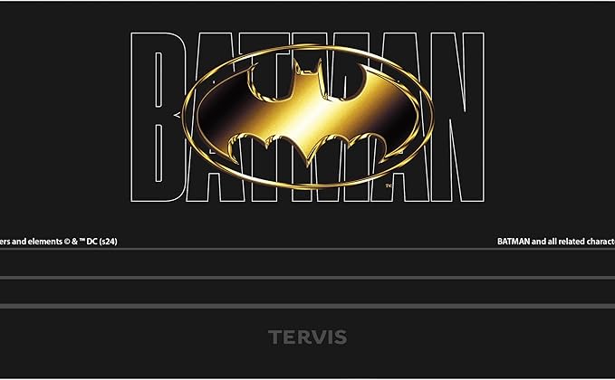Tervis Traveler DC Comics - Batman - Gotham Gold Triple Insulated Tumbler Travel Cup Keeps Drinks Cold & Hot, 20oz, Stainless Steel