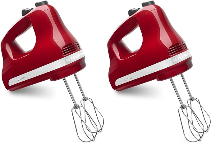 KitchenAid 5 Ultra Power Speed Hand Mixer - KHM512,Empire Red,(Pack of 2)