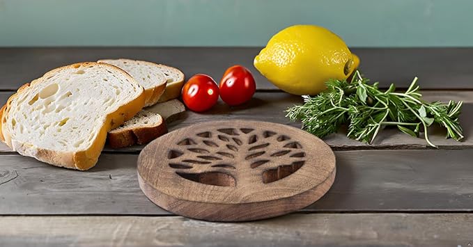 Handmade Wooden Trivet For Hot Dishes Plates & Pots Holder Hot Pad For Kitchen & Dining Table Decor Cookware Heat Resistant Rustic Decorative Carvings Tabletop Home & Dining Table Essentials (Antique)