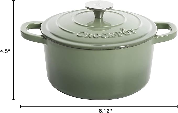 Crock-Pot Artisan Round Enameled Cast Iron Dutch Oven, 3-Quart, Gradient Red