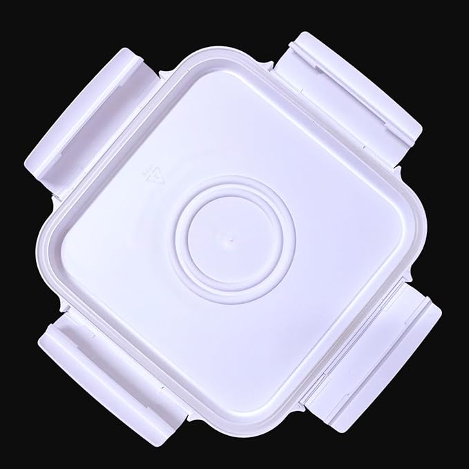 House Naturals 4 Gallon Square Food Grade Bucket Pail with Plastic Handles and Lid (Pack of 3) Made in USA containers (Aqua-White lids)