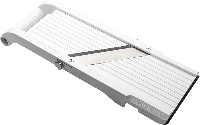 Benriner Mandoline Super Slicer, with 4 Japanese Stainless Steel Blades, BPA Free, 14.5 x 5.25-Inches, Official US Version with Authentic Retail Packaging