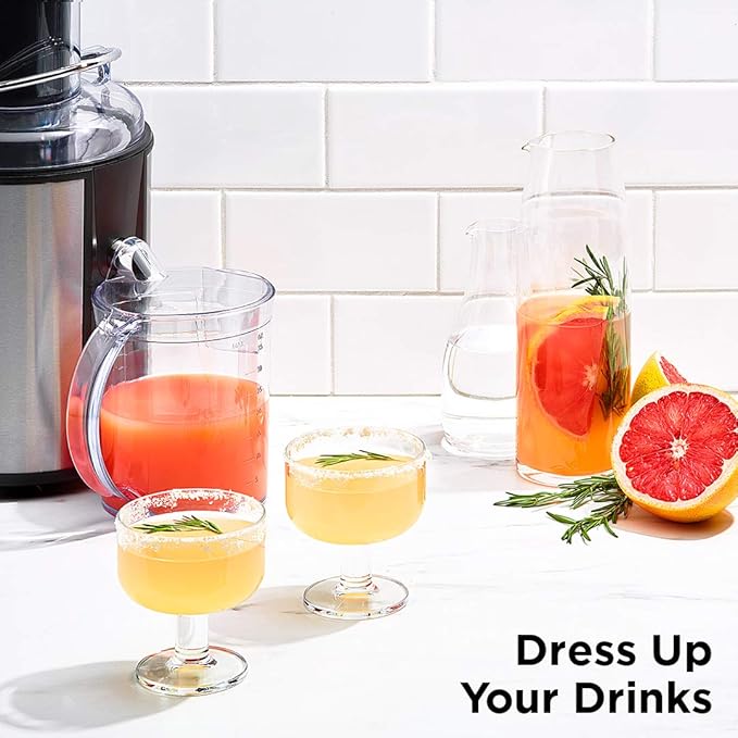 Chefman 2-Speed Electric Juicer, Extra-Wide Feeding Tube For Whole Fruits, Make Nutritious Vegetable And Green Juice, Detachable 1-Quart Pitcher, Built-In Foam Separator, Dishwasher-Safe Parts