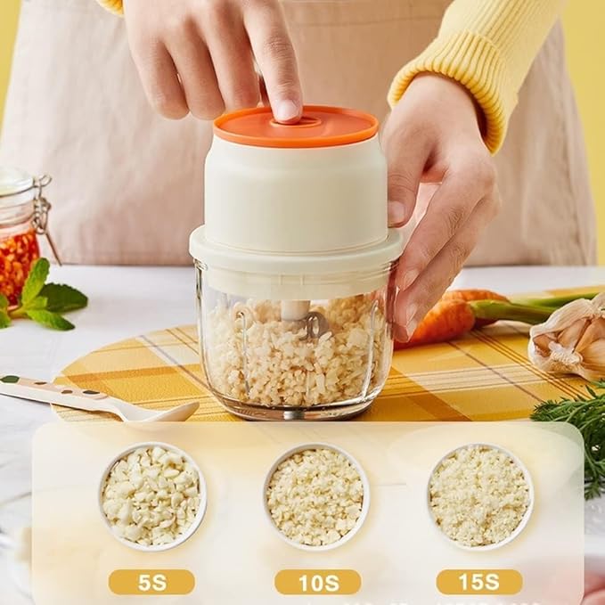 Mini Cordless Electric Mini Chopper, Portable Powerful Garlic Chopper, Onion Grinder, Masher, Crusher, Food Processor for Ginger, Chili, Veggie (Size : 300ml)