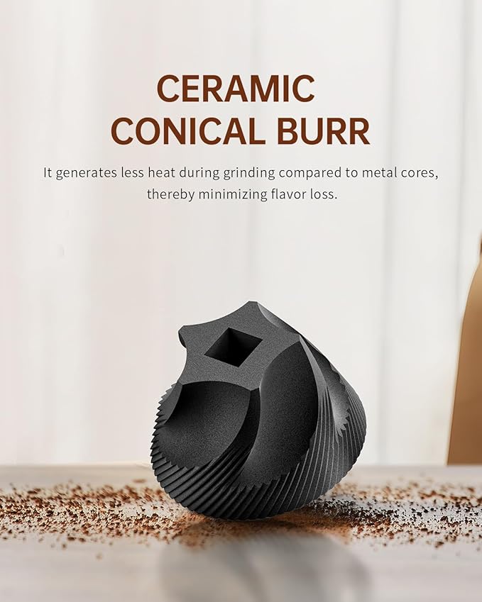 CIRCLE JOY Mini Manual Coffee Grinder with 40 External Adjustable Settings and Ceramic Conical Burr, Portable Stainless Steel Hand Coffee Grinder for Home and Travel