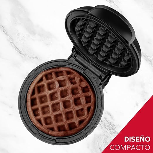 Holstein Housewares Personal Non-Stick Waffle Maker, Black - 4-inch Waffles in Minutes