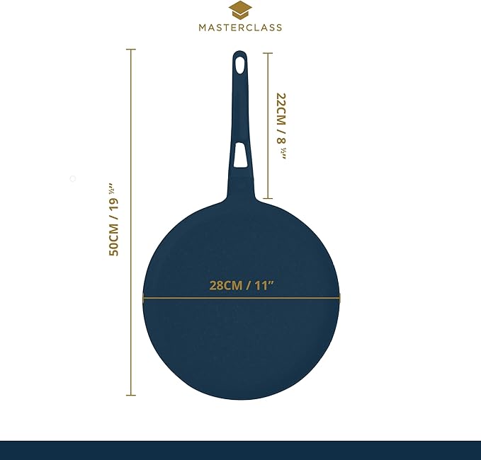 MasterClass MCMCP28 Cast Aluminium Induction-Safe Non-Stick Crêpe Pan, 28 cm (11"), Grey