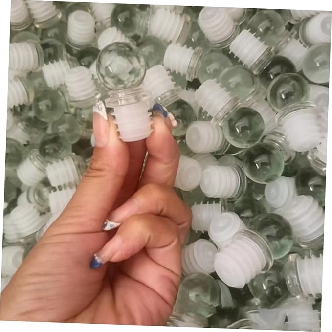 Mobestech 24pcs Glass Ball Wine Stopper Decorative Ball Stoppers for Bottle Sturdy Silicone Glass Multi-purpose for Wine Perfume Oil