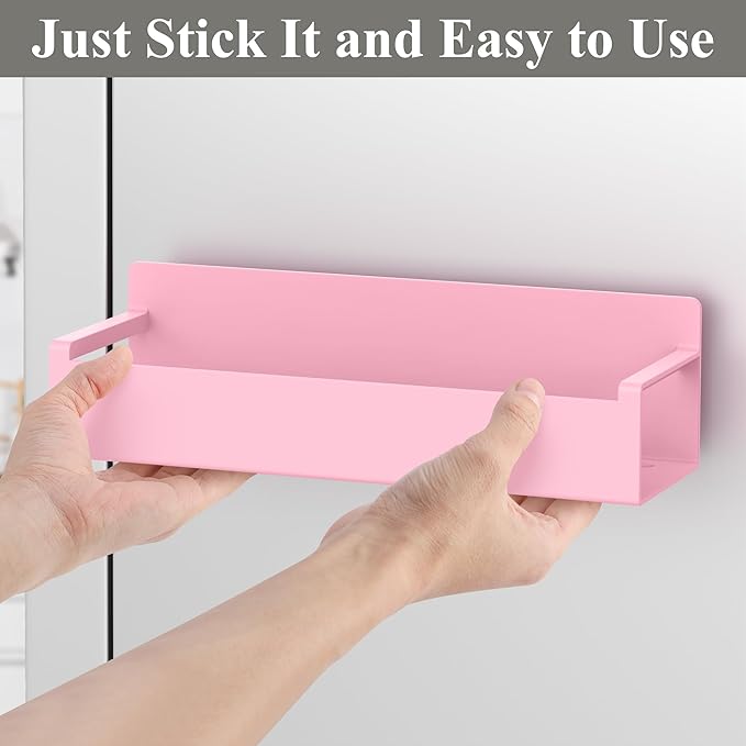 Magnetic Water Bottle Holder for Refrigerator, Cup Holder Organizer for Stanley and Tumbler for Kitchen, 4 Pack, Pink