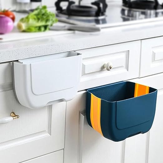 Hanging Trash Can, Kitchen Garbage Bin Waste Bins, Foldable Trash Can Wall-Mounted Trash Can Cabinet Door Hanging Trash Can Portable Storage Bin Trash Can (Size : B)