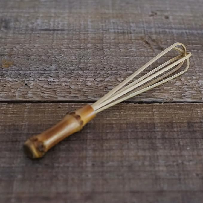 Handmade Wooden Whisks for Cooking - 5.7In Natural Bamboo Whisk, Mini Whisk for Whisking, Beating, Blending, Frothing & Stirring (5.7 Inches)