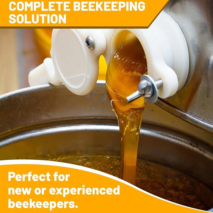 witbee 5 Gallon Honey Bucket with Honey Gate Valve Kit - Plastic Double Layer Strainer, Uncapping Knife, Honey Uncapping Tank Holder, Beekeeping Equipment, Honey Extractor Equipment