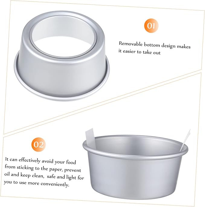 Happyyami Round Cake Pans Baking Set Cake Molds Detachable Bottom Home Baking Accessories